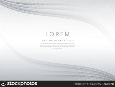 Abstract modern white and gray gradient circles layers lighting background with copy space for your text. You can use for science, poster, technology, business presentation. Vector illustration