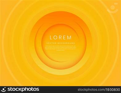 Abstract modern yellow and orange gradient circles layers lighting background with copy space for your text. You can use for science, poster, technology, business presentation. Vector illustration