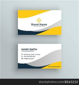 abstract modern yellow business card 