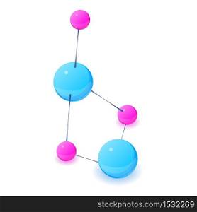 Abstract molecule icon. Isometric illustration of abstract molecule vector icon for web. Abstract molecule icon, isometric style