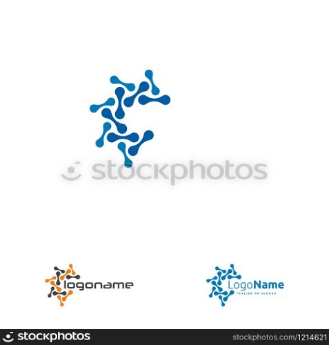 Abstract molecule logo design concept