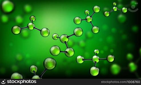 Abstract molecules. Molecular structures, molecule spheres and medical research. Chemistry genetic dna data backdrop or cell molecules medical atom structure 3d vector background. Abstract molecules. Molecular structures, molecule spheres and medical research 3d vector background