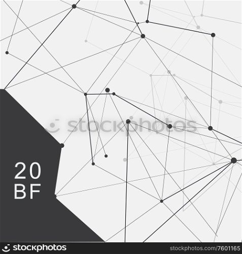 Abstract molecules technology connected with polygonal shapes on dark background. Vector modern design.. Abstract molecules technology connected with polygonal shapes on dark background. Vector modern design
