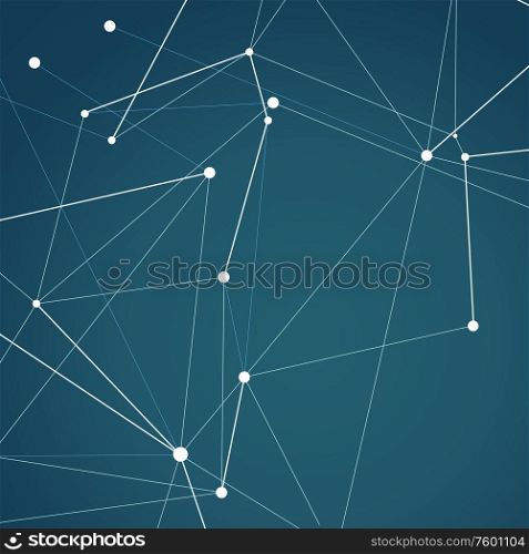 Abstract molecules technology structure with polygonal shapes on dark blue background.. Abstract molecules technology structure with polygonal shapes on dark blue background