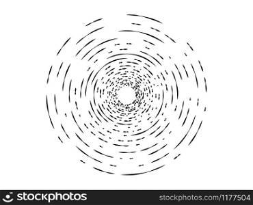 Abstract monochrome psychedelic square background with circular swirl, helix or vortex. Backdrop with round optical illusion or radial twist. Modern illustration in black and white colors.. Abstract monochrome psychedelic square background with circular swirl, helix or vortex.