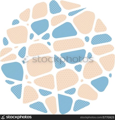 Abstract mosaic background in the shape of a circle.