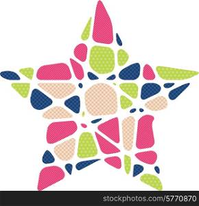 Abstract mosaic background in the shape of a star,