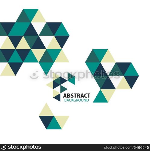 Abstract mosaic geometric shapes isolated on white