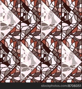 Abstract mosaic of lines seamless pattern. Decorative symmetrical endless ornament. Vintage design for fabric, textile print, wrapping paper, cover. Vector illustration. Abstract mosaic of lines seamless pattern. Decorative symmetrical endless ornament.