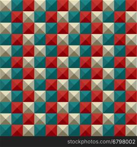 Abstract mosaic pattern background - vector Illustration. Textured triangle shape backgrounds green, red and beige.