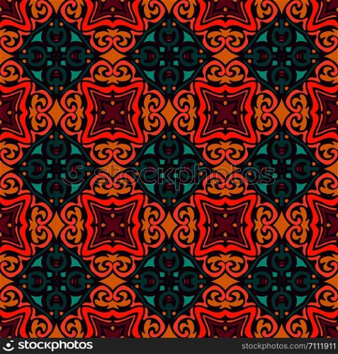 Abstract mosaic seamless pattern. Ethnic geometric print. Colorful repeating background texture. Fabric, cloth design, wallpaper, wrapping. Abstrsact oriental seamless ceramic tile design pattern background. flower mandala design surface