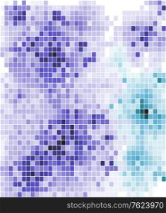 Abstract mosaic tiled pattern background in random blue and purple squares fro design. Abstract mosaic tiled pattern in blue and purple
