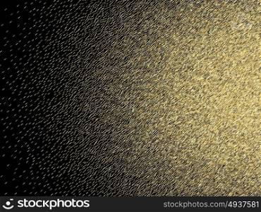 abstract mosaic, vector. Abstract background, optical illusion of gradient effect. Stipple effect. Mosaic abstract composition. Rhythmic yellow tiles. Decorative shapes. Golden particles. Grain texture