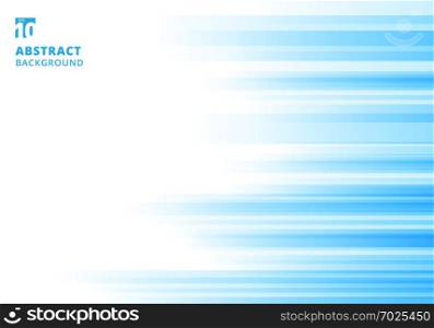 Abstract motion geometric shiny bright blue overlapping technology concept on white background with copy space. Vector illustration