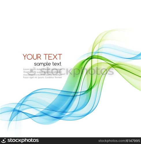 Abstract motion wave illustration. Abstract motion smooth color wave vector. Curve green and blue lines