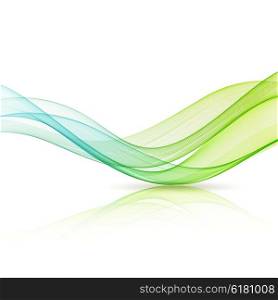 Abstract motion wave illustration. Abstract motion smooth color wave vector. Curve green and blue lines