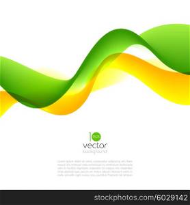 Abstract motion wave illustration. Abstract motion smooth color wave vector. Curve green and yellow lines