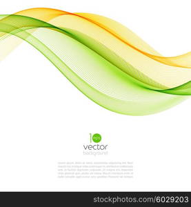 Abstract motion wave illustration. Abstract motion smooth color wave vector. Curve green and yellow lines