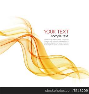 Abstract motion wave illustration. Abstract motion smooth color wave vector. Curve orange lines