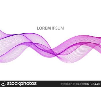 Abstract motion wave illustration. Abstract motion smooth color wave vector. Curve purple lines