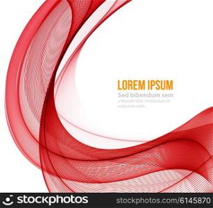 Abstract motion wave illustration. Abstract motion smooth color wave vector. Curve red lines