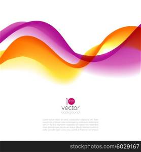 Abstract motion wave illustration. Abstract motion smooth color wave vector. Curve violet and orange lines