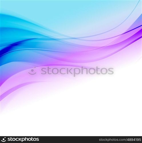 Abstract motion wave illustration. Abstract vector background with blue smooth color wave. Blue and purple wavy lines