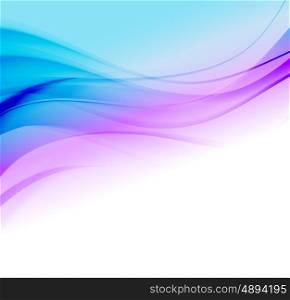 Abstract motion wave illustration. Abstract vector background with blue smooth color wave. Blue and purple wavy lines