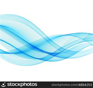 Abstract motion wave illustration. Abstract vector background with blue smooth color wave.