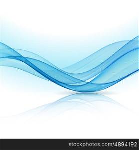 Abstract motion wave illustration. Abstract vector background with blue smooth color wave. Blue wavy lines