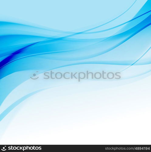 Abstract motion wave illustration. Abstract vector background with blue smooth color wave. Blue wavy lines
