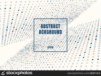 Abstract multicolor dots pattern halftone style perspective on white background with square frame. Vector illustration