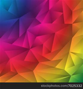 Abstract multicolor geometric rumpled triangles origami style background. Low polygon rainbow design for your business. Vector illustration