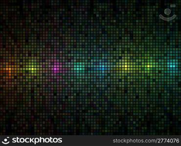 Abstract multicolor lights disco tile vector background.