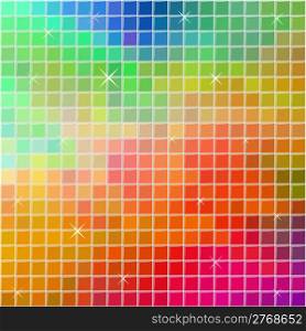 Abstract multicolor square tile mosaic festive background.