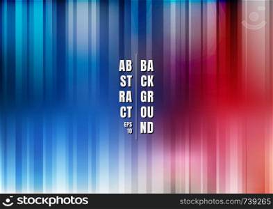 Abstract multicolor striped colorful smooth blurred blue and red vertical background. Vector illustration