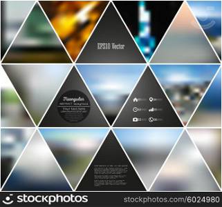 Abstract multicolored background of blurred nature landscapes, geometric vector, triangular style illustration.
