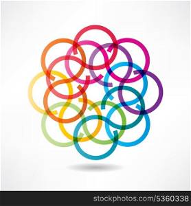 abstract multicolored circles icon