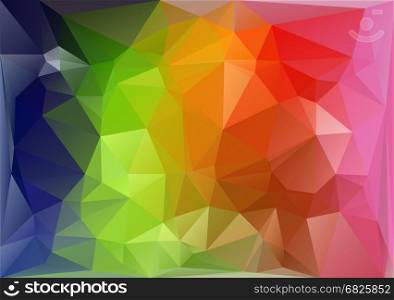 Abstract multicolored horizontal mosaic vector background. Low polygonal colr crystal template. Magic decorative diamond decoration.