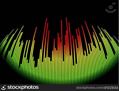 Abstract musical background showing a graphic equalizer in black