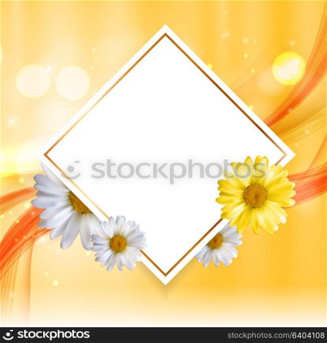 Abstract Natural Floral Frame Background wth Chamomile Flowers. Vector Illustration EPS10. Abstract Natural Floral Frame Background wth Chamomile Flowers. Vector Illustration