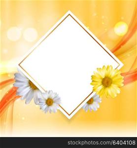 Abstract Natural Floral Frame Background wth Chamomile Flowers. Vector Illustration EPS10. Abstract Natural Floral Frame Background wth Chamomile Flowers. Vector Illustration