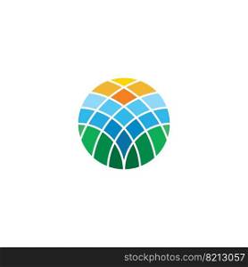 abstract natural globe logo icon vector design element