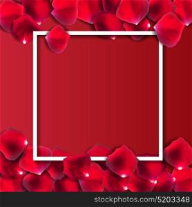 Abstract Natural Rose Petals Frame Background Realistic Vector Illustration EPS10. Abstract Natural Rose Petals Frame Background Realistic Vector I