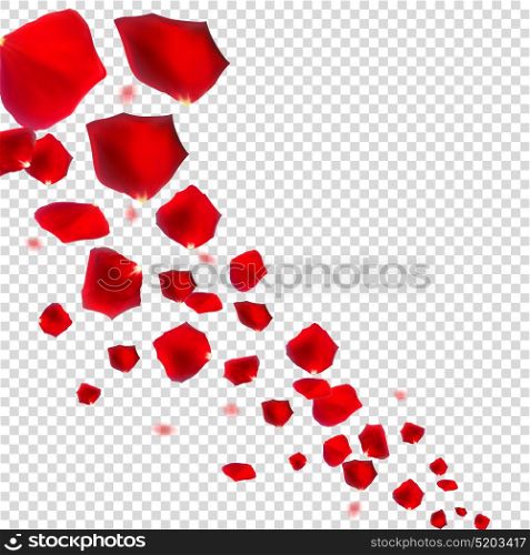 Abstract Natural Rose Petals on Transparent Background Realistic Vector Illustration EPS10. Abstract Natural Rose Petals on Transparent Background Realistic