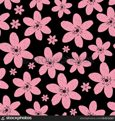 Abstract Natural Seamless Pattern Background with Pink Flowers. Vector Illustration EPS10. Abstract Natural Seamless Pattern Background with Pink Flowers.