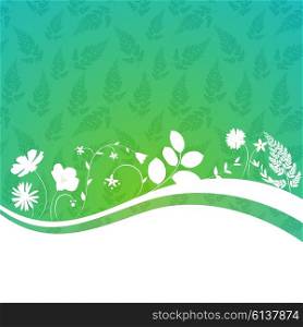 Abstract Natural Spring Background with Flowers and Leaves. Vector Illustration EPS10. Abstract Natural Spring Background with Flowers and Leaves.