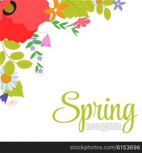 Abstract Natural Spring Background with Flowers and Leaves. Vector Illustration EPS10. Abstract Natural Spring Background with Flowers and Leaves. Vect