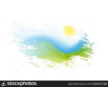 Abstract Nature Background With Sun And Sea
