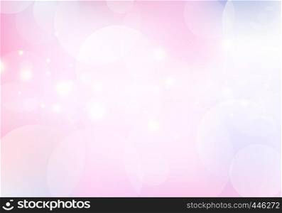 Abstract nature glowing sun light flare and bokeh with pastels color smooth blurred background. Vector illustration